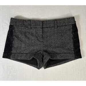 Express Wool Lace Trimmed Cuffed Y2k Shorts Size 6 Indie Sleaze Academia Preppy